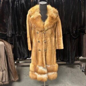 mink w/ fox collar & bottom was 4900 now $895 -size xs